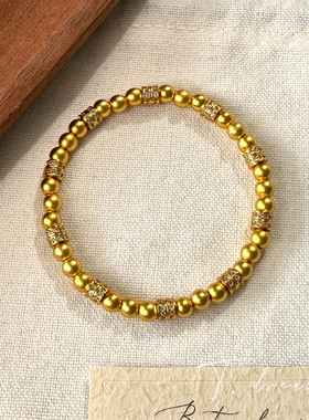 nicedream沙金锆石圈弹力手串