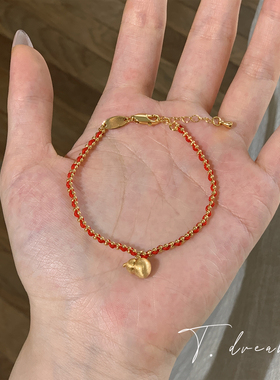 nicedream精致麻花红绳葫芦手链