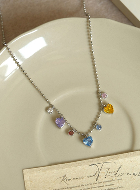 nicedream原创彩虹锆石垂挂项链