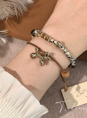 nicedream天然石皮绳叠戴手串