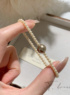 nicedream简约温柔灰珍珠弹力串