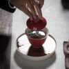 Red glaze tureen without support tureen kung fu tea set ceramic hand-grabbed bowl rock tea imitation iron household tea bowl red tea bowl