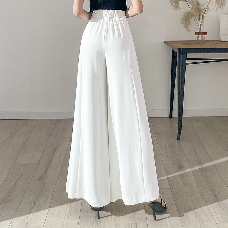 红色气质高腰阔腿裤夏季2023长裤子 倩芭兰休闲裤