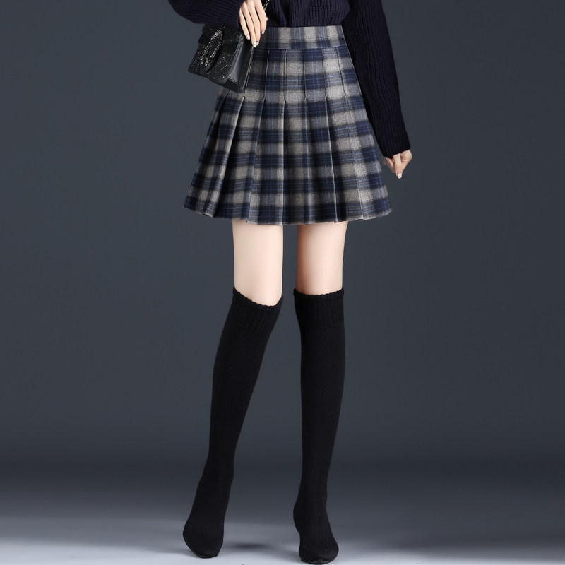 百褶秋冬季学院风jk格子裙半身裙裤 倩芭兰半身裙