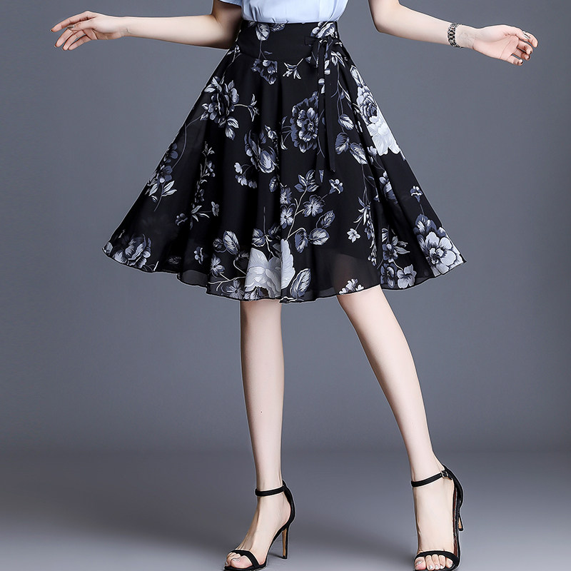 2023夏季宽松印花裙裤高腰薄阔腿裤 倩芭兰休闲裤