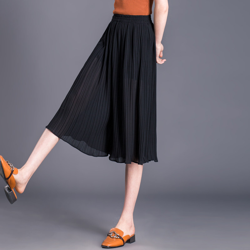 百褶裙夏季宽松雪纺2023新款阔腿裤 倩芭兰休闲裤