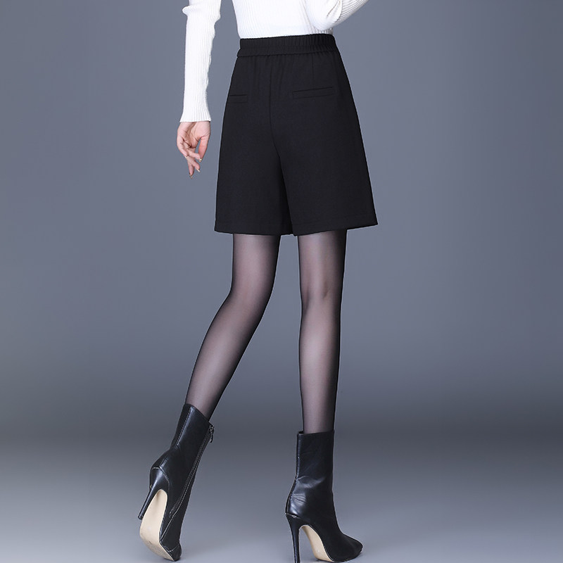 黑色女短裤2021秋冬新款高腰半身裙 倩芭兰休闲裤