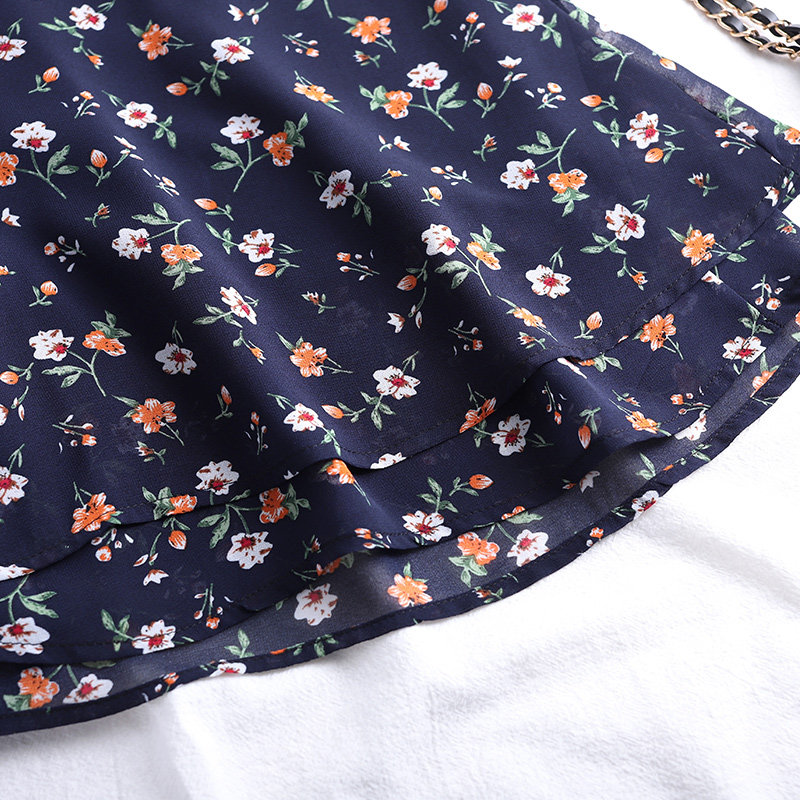 雪纺碎花阔腿2023夏季新款休闲裤 倩芭兰休闲裤