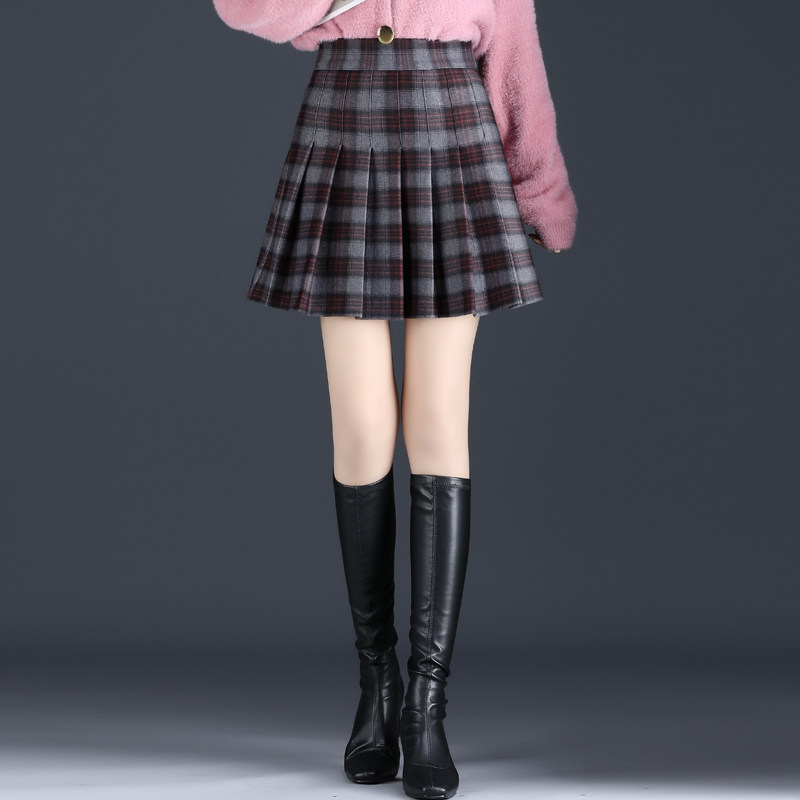 百褶秋冬季学院风jk格子裙半身裙裤 倩芭兰半身裙