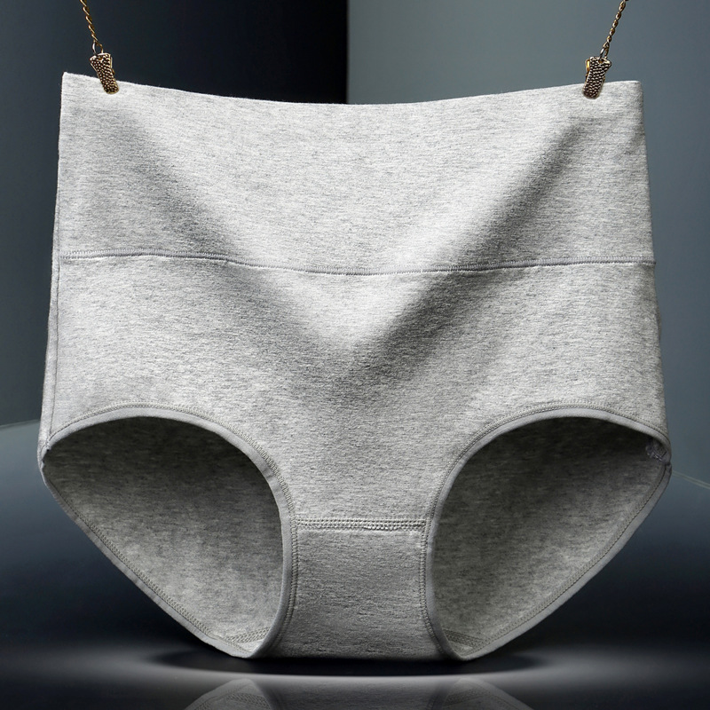 高腰内裤女纯棉收腹提臀女士加大码全棉裆透气抗菌无痕三角女裤头 - 图1