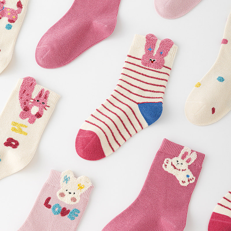 「秋冬款」女童袜子纯棉A类可爱中筒儿童无骨抗菌防臭宝宝秋冬天,淘宝优惠券,粉丝福利购,淘宝优惠卷