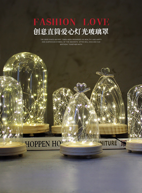 北欧风玻璃罩火树银花led摆件