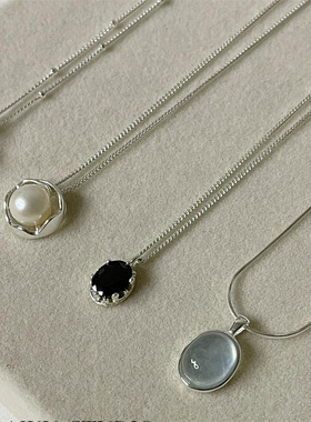 日常百搭s925纯银海蓝宝蝴蝶项链女不掉色小众感轻奢锁骨链新