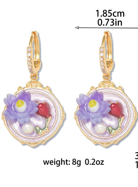 项链女欧美花朵法式气质巴洛克天然淡水珍珠项链油画风套装项饰女