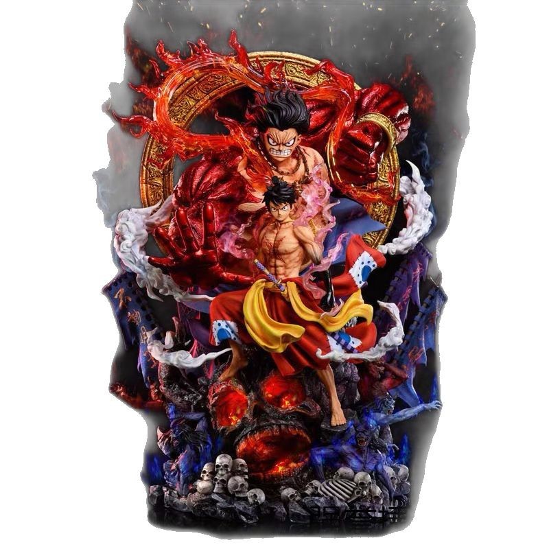 One Piece Fudo Ming Wang Wano Country Ghost God Sakura Luffy Figure Statue Model Toy Desktop Case