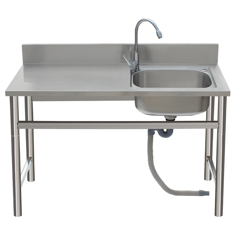 出租房简易不锈钢水槽操作台单槽洗菜盆水池一体工作台厨房洗手盆 - 图3