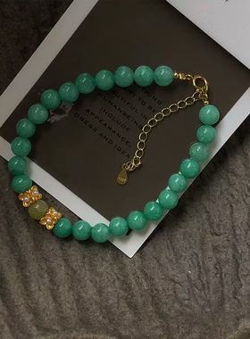 眼观S925银新中式绿色手链