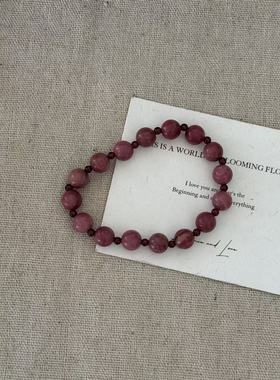 眼观S925银淡水珍珠红纹项链