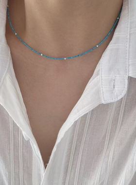 S925银新中式风极细松石项链