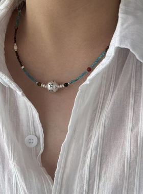 眼观S925银新中式风红虎眼项链