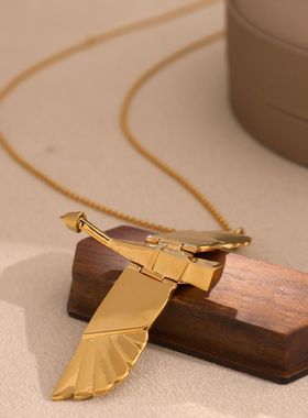 欧美时尚高端大雁项链经典小众文艺咖 质感百搭装饰长项链毛衣链