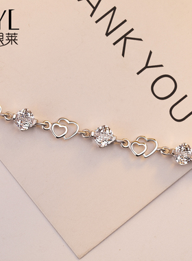 送女友纯银爱心莫桑石2023潮流