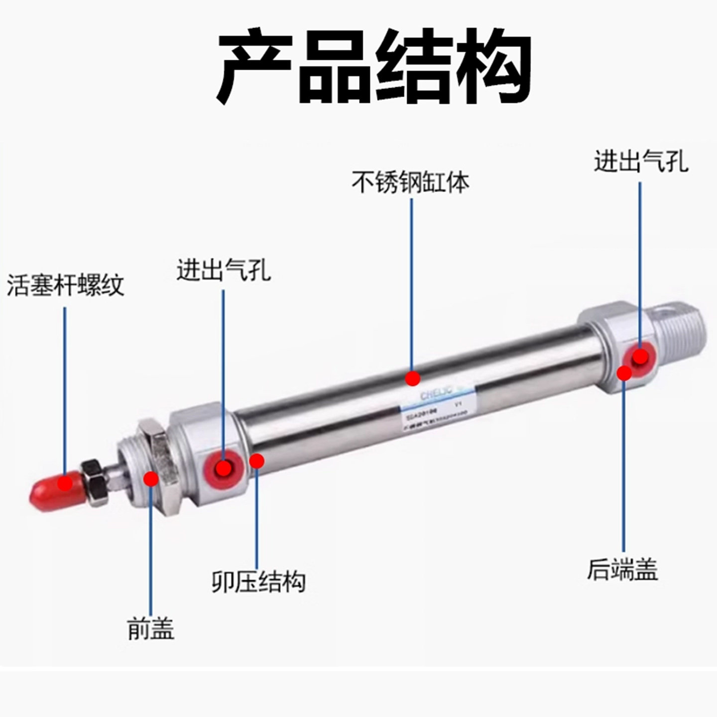 CHELIC气立可迷你气缸SDA12/16/20/25/32/40X25/50/75/100/150K-C,淘宝优惠券,粉丝福利购,淘宝优惠卷