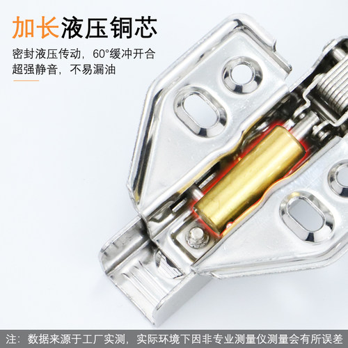 304不锈钢液压阻尼缓冲铰链 橱柜衣柜门大弯中弯飞机合页弹簧配件 - 图2