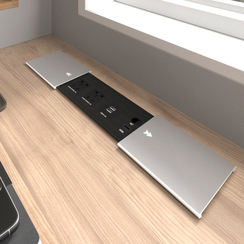 滑盖桌面嵌入式插座多功能电脑桌插线板办公台面岛台内嵌隐藏排插 - 图2