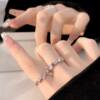 Girls' heart-breaking pink love ring female ins niche advanced opening adjustable index finger ring bestie ring