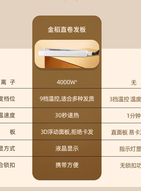 金稻电夹板直发卷发两用负离子拉直板夹刘海熨板小型卷发棒不伤发