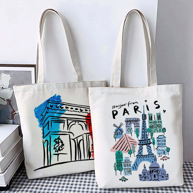 巴黎Paris帆布包France城市文创City定制大容量时尚外出手提袋子,淘宝优惠券,粉丝福利购,淘宝优惠卷