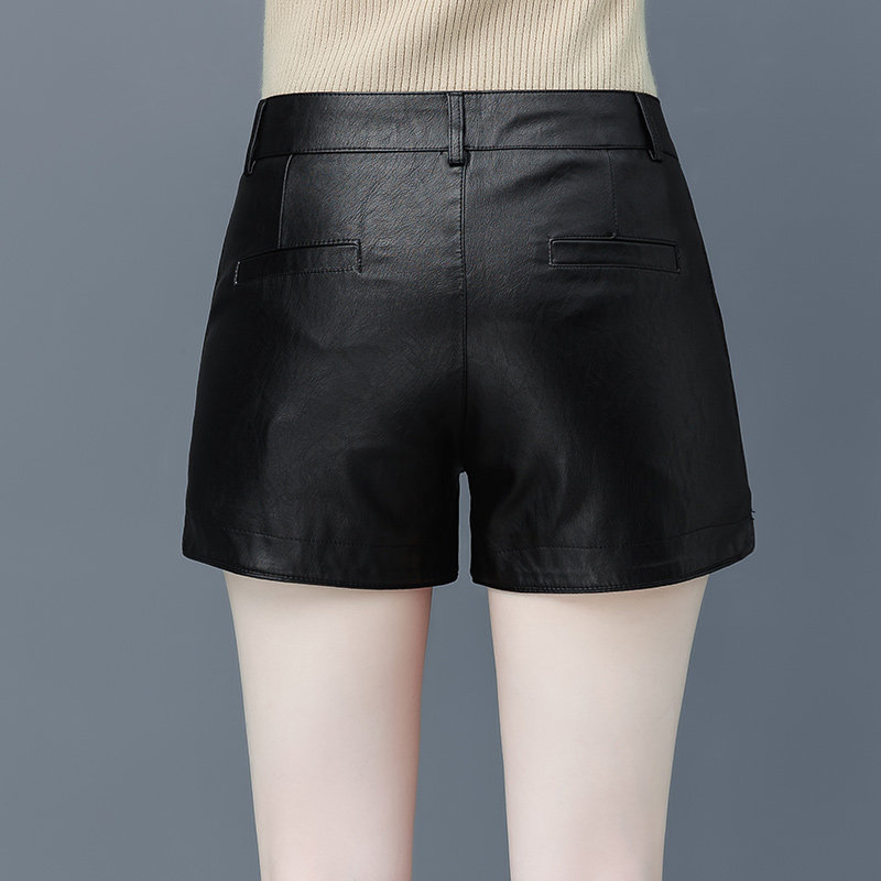 pu皮短裤女士2020新款高腰短裙裤子 杭妮休闲裤