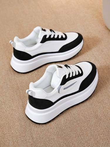 2024春季新款阿甘鞋女厚底百搭小白鞋休闲运动板鞋ins潮老爹鞋子 - 图2