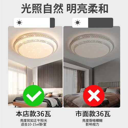 led吸顶灯卧室灯现代简约圆形客厅主卧房间书房阳台走廊过道灯具 - 图1