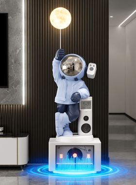 太空人宇航员家庭K歌音响摆件