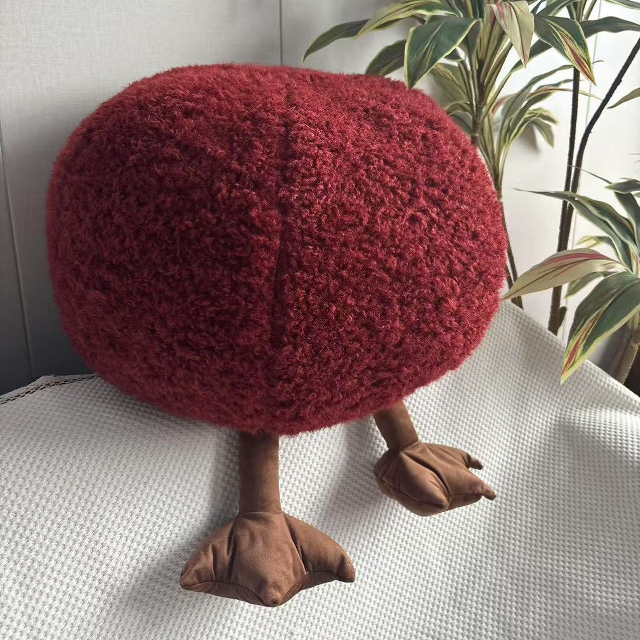 坐墩红色羚羊绒客厅懒人沙发蒲团坐垫墩子沙发脚凳飘窗矮凳可拆洗