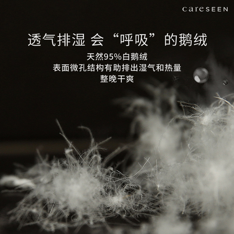 康尔馨酒店专用鹅绒枕芯枕头柔软蓬松羽绒枕a类护颈椎软枕头成人 - 图1