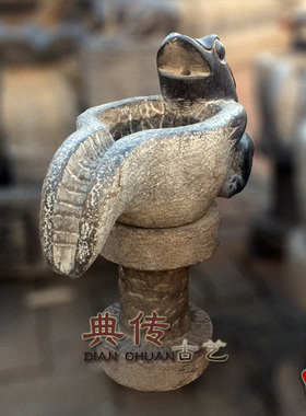 仿古石雕青石金蟾流水喷泉摆件
