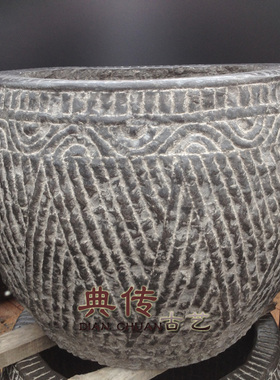 仿古石雕做旧花盆水缸观赏石缸