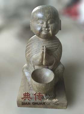 雕刻小和尚仿古招财茶楼会所摆件