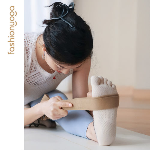 fashionyoga凡圣瑜伽伸展带加长伸展带240cm卡其色 FS002 - 图2