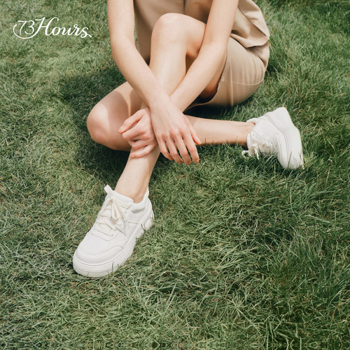 73hours女鞋长腿滤镜秋季新款时尚小白鞋板鞋厚底增高运动休闲鞋 - 图1