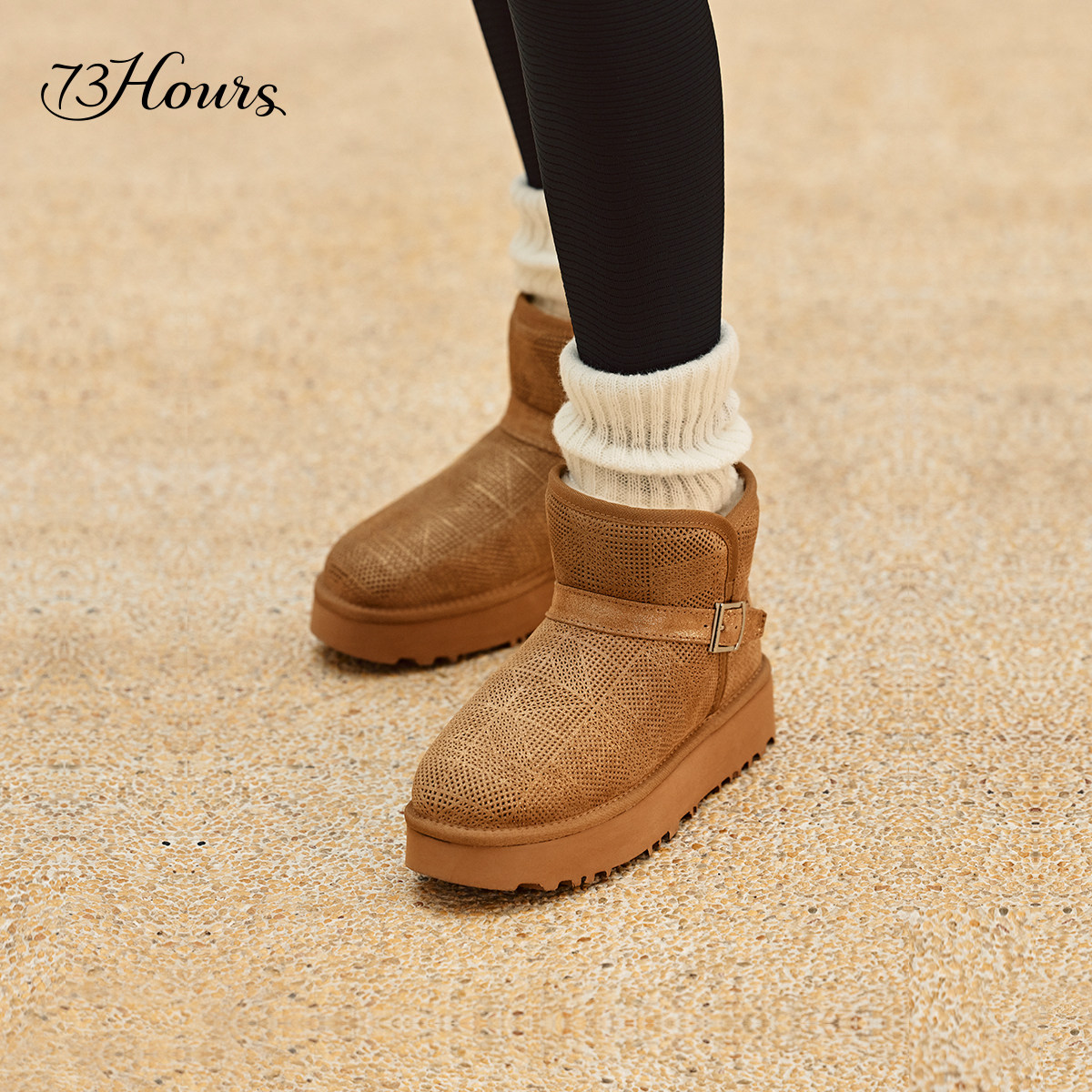 73hours女鞋雪季幻想冬季新款厚底增高雪地靴女加绒短靴保暖棉鞋,淘宝优惠券,粉丝福利购,淘宝优惠卷