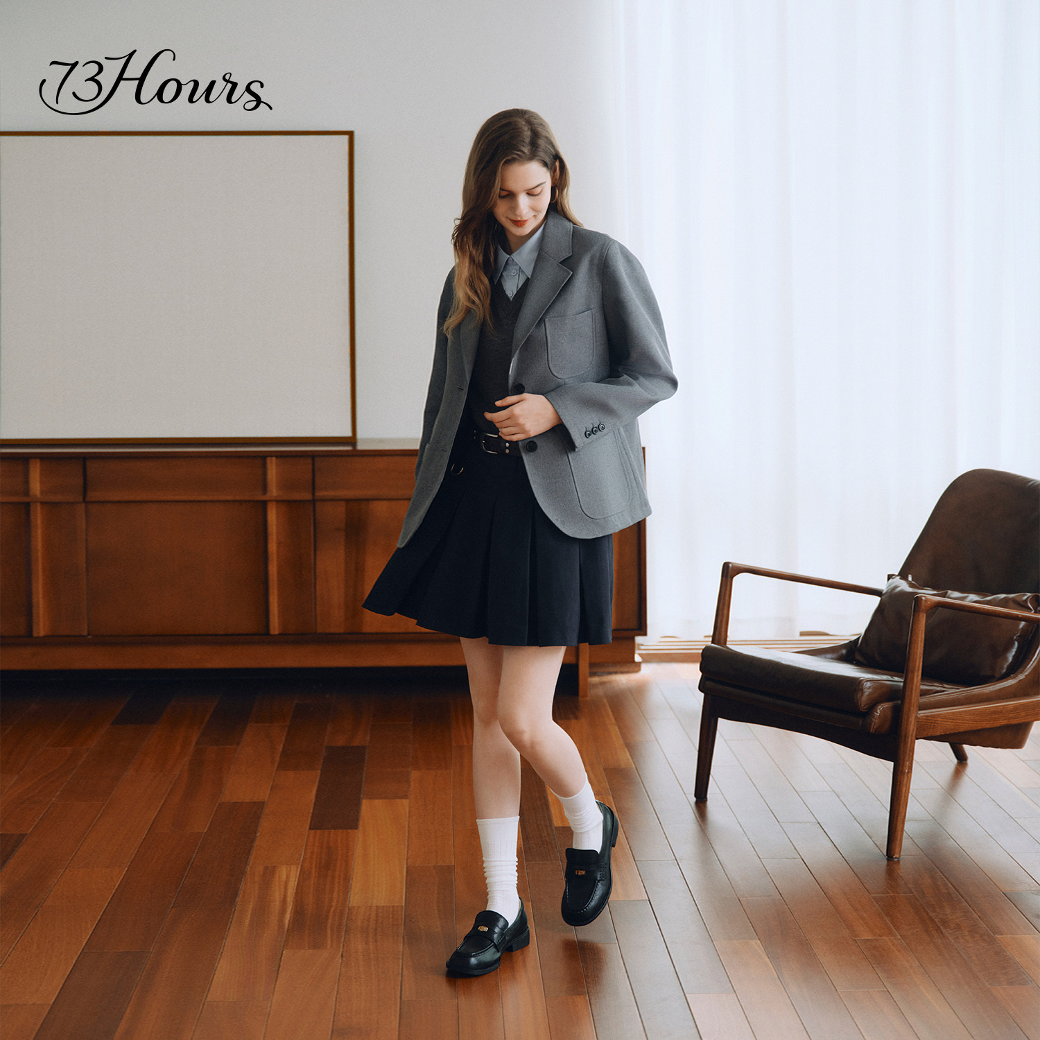 高伯伯同款73hours女鞋舒适印记26春季新款复古金币乐福鞋小皮鞋,淘宝优惠券,粉丝福利购,淘宝优惠卷