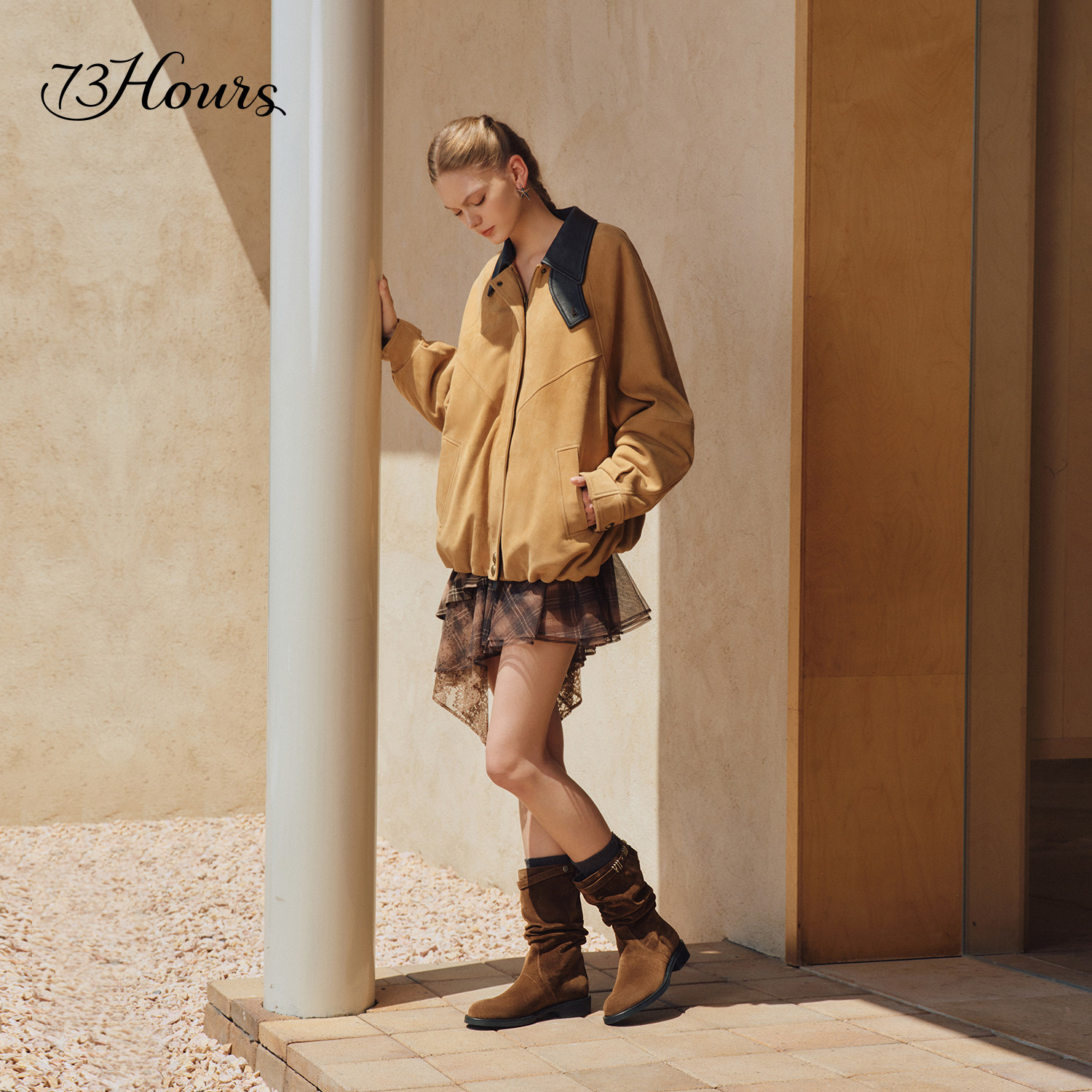 73hours女鞋游牧骑士2025冬季新款牛仔西部靴女美拉德短靴堆堆靴,淘宝优惠券,粉丝福利购,淘宝优惠卷