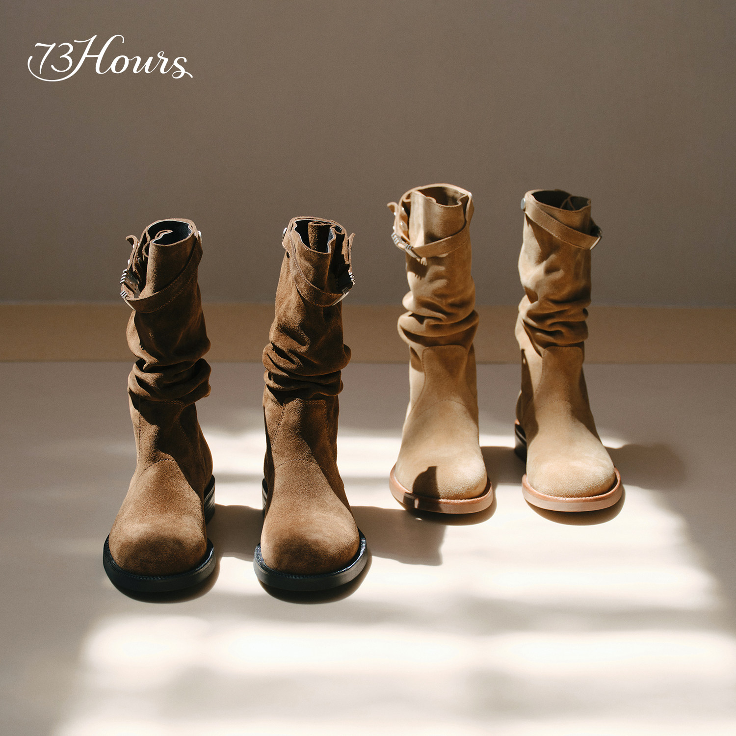 73hours女鞋游牧骑士2025冬季新款牛仔西部靴女美拉德短靴堆堆靴,淘宝优惠券,粉丝福利购,淘宝优惠卷