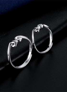 爱你一万年925银情侣戒指日韩版