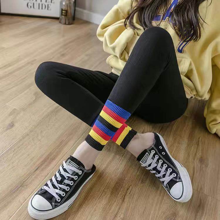 孕妇打底裤秋冬外穿加绒加厚长裤冬装时尚彩条拼接孕妇装束脚裤子,淘宝优惠券,粉丝福利购,淘宝优惠卷