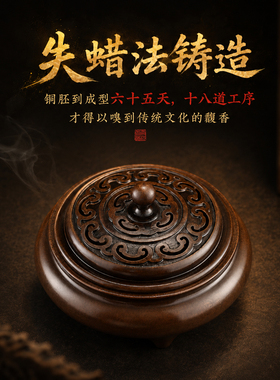 青沉苏工紫铜香炉家用室内熏香炉